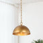 Uolfin Farmhouse Brushed Gold Pendant Light, 10 in. 1-Light Bowl Kitchen Hanging Pendant Light Fixture
