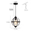 LNC Black Pendant Light Modern Globe 1-Light Cage Geometric Kitchen Island Foyer Pendant Chandelier