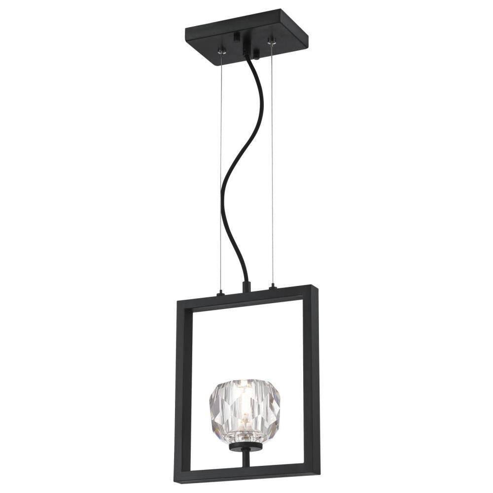 Westinghouse Zoa 1-Light Matte Brushed Gun Metal LED Pendant with Crystal Glass Shade