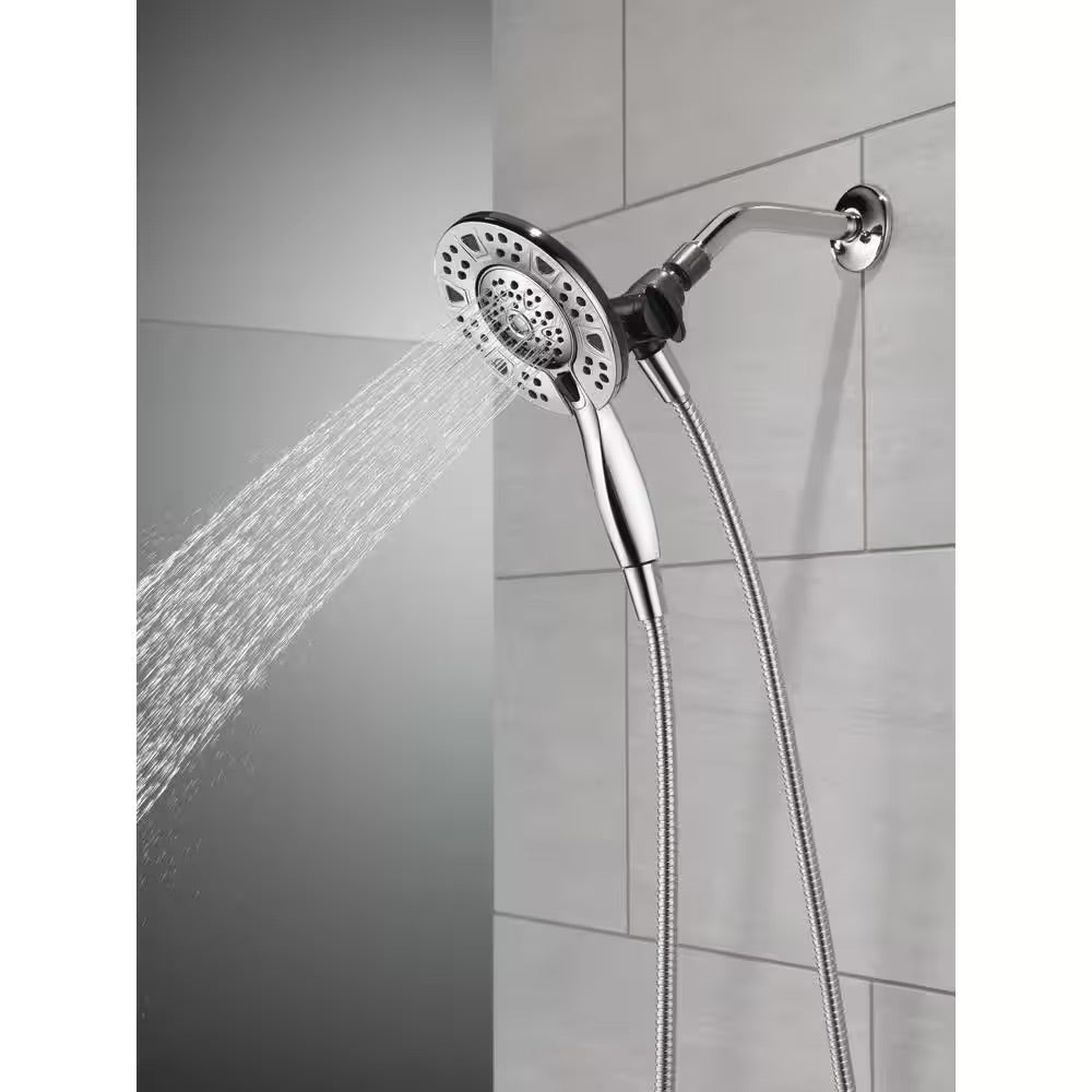 Delta In2ition 4-Spray Patterns 1.75 GPM 6 in. Wall Mount Dual Shower Heads in Chrome