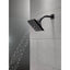 Delta Pivotal 5-Spray Patterns 1.75 GPM 5.81 in. Wall Mount Fixed Shower Head with H2Okinetic in Matte Black
