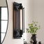 LNC Modern Industrial Black Linear Wall Sconce, 1-Light Bathroom Vanity Light with Metal Wire Cage For Dry Areas Hallway