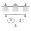 Globe Electric Estorial 3-Light Brushed Nickel Vanity Light with Frosted Glass Shades and Bath Set (5-Piece)