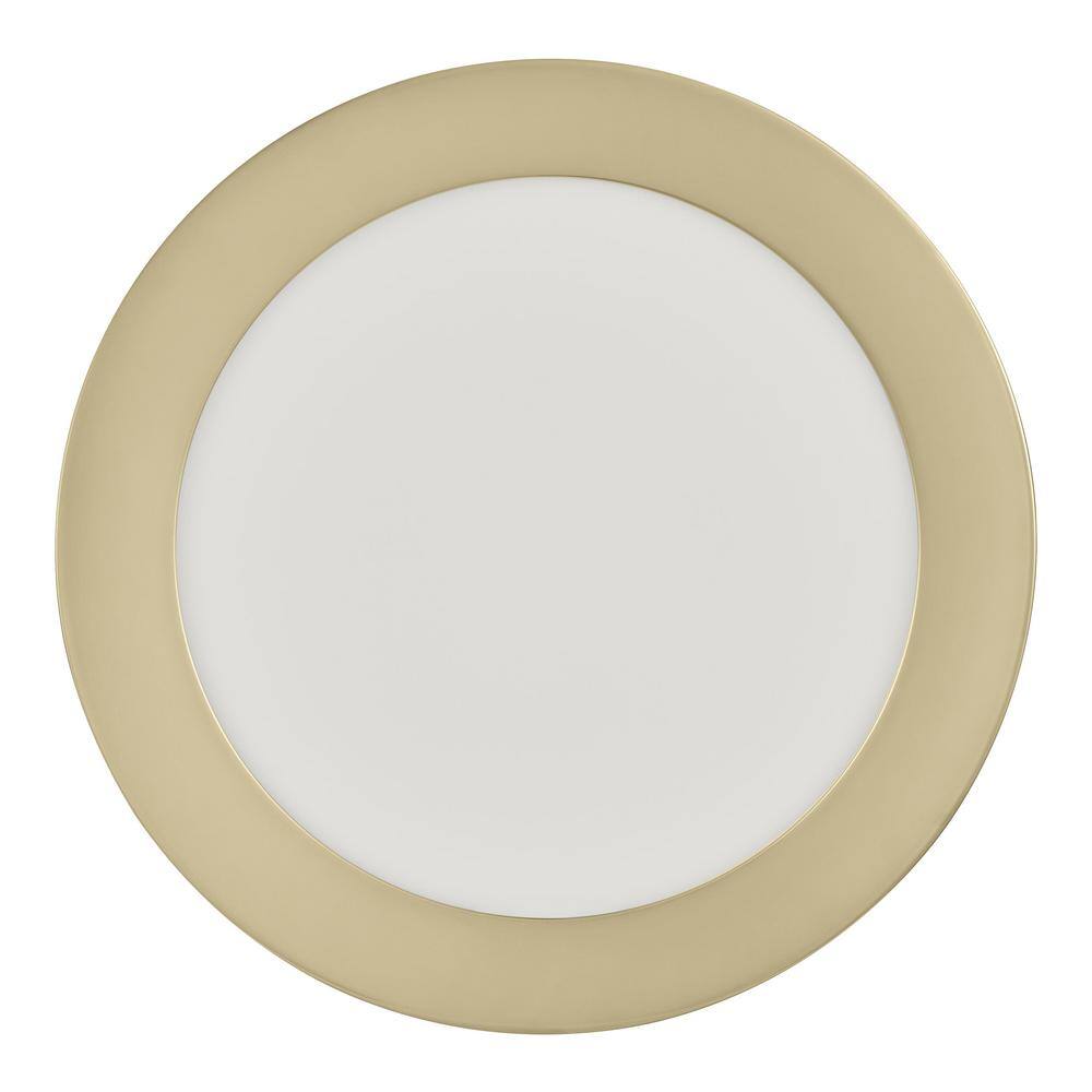 Home Decorators Collection Calloway 15 in. Brushed Brass Integrated LED 5CCT Flush Mount