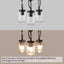 Uolfin Modern Mason Jar Pendant Light 3-Light Farmhouse Black Semi-Flush Mount Light