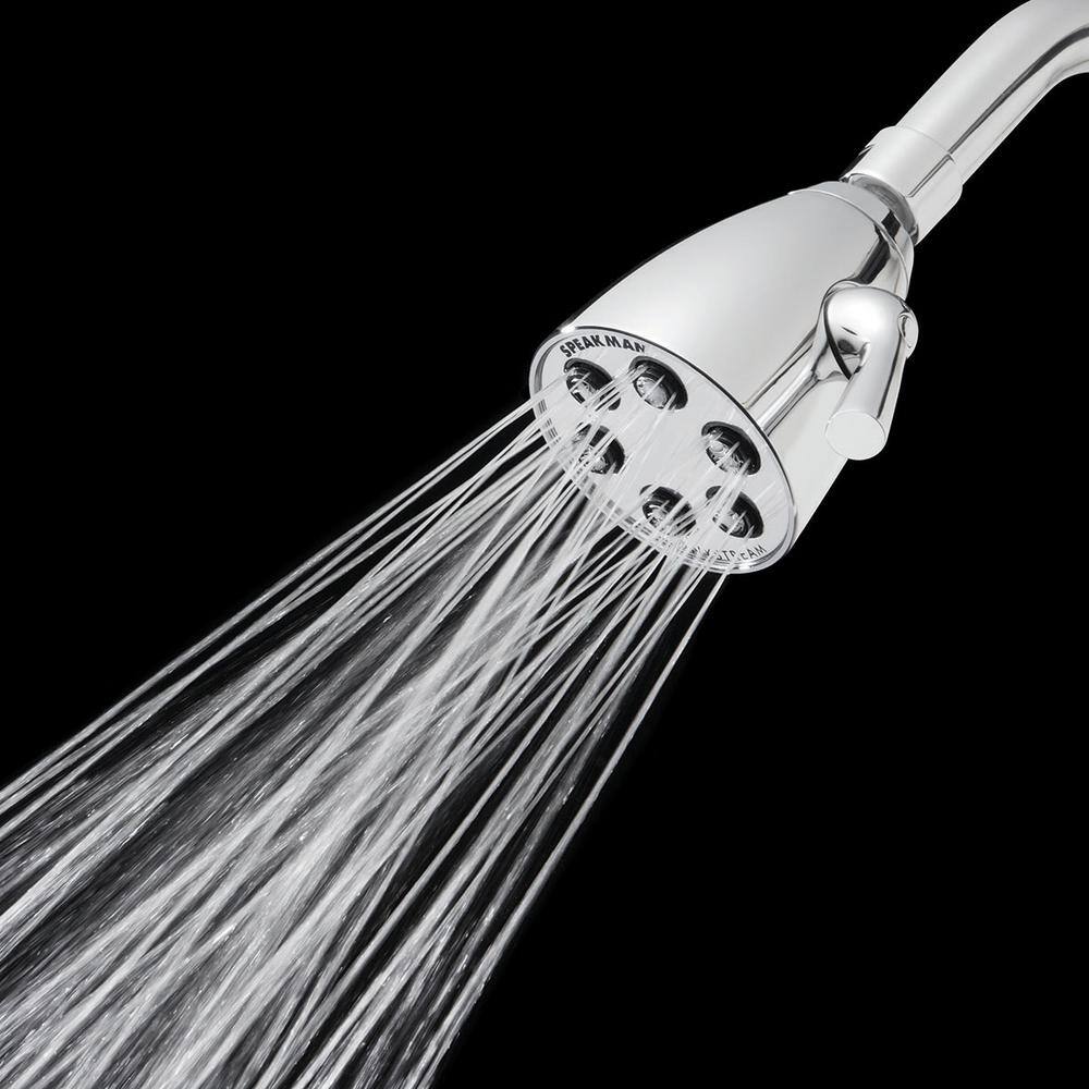 Speakman Icon 3-Spray Patterns 2.8 in. Single Wall Mount High Pressure Adjustable Fixed Shower Head in Polished Chrome