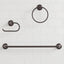 Glacier Bay Constructor 3-Piece Bath Hardware Set with Expandable Towel Bar, Towel Ring, and Toilet Paper Holder in Bronze