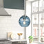 Cresswell 69 in. Hammered Blue Glass Pendant