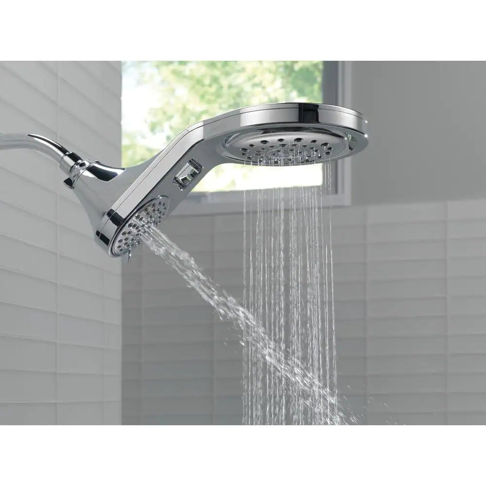 Delta HydroRain 5-Spray Patterns 1.75 GPM 7.88 in. Wall Mount Dual Shower Heads in Chrome