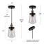 Uolfin Modern Kitchen Island Chandelier Pendant Light 1-Light Black and Brass Cylinder Pendant Light with Clear Glass Shade