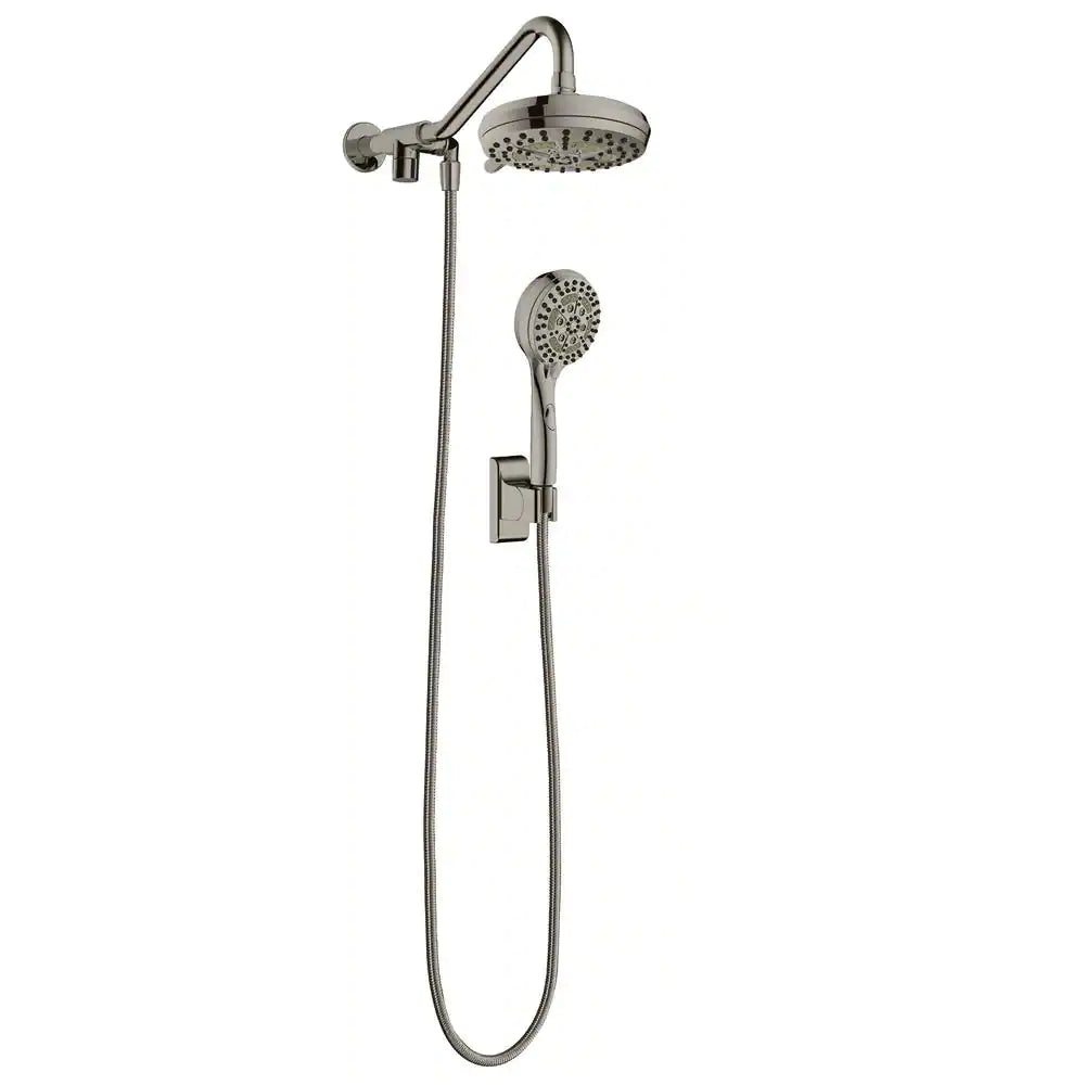 PULSE Showerspas 6-spray 7 in. Dual Shower Head and Handheld Shower Head with Low Flow in Brushed-Nickel