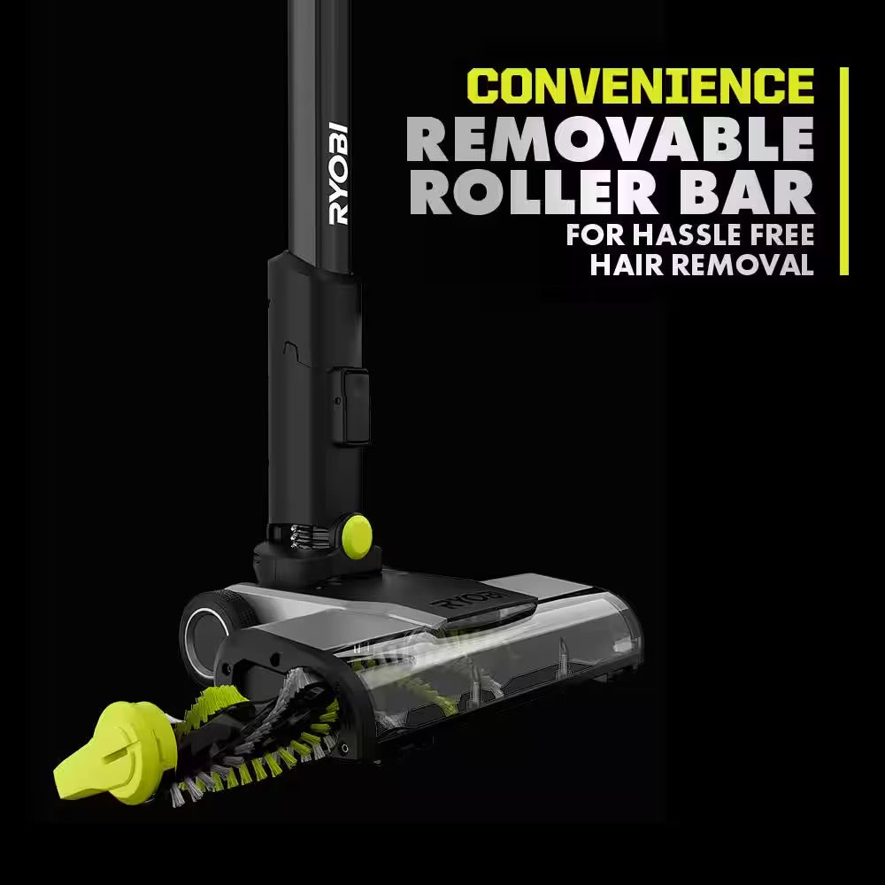 RYOBI ONE+ HP 18V Brushless Cordless Pet Stick Vacuum Cleaner Kit w/ Battery, Charger, & Cordless Hand Vacuum w/ Powered Brush