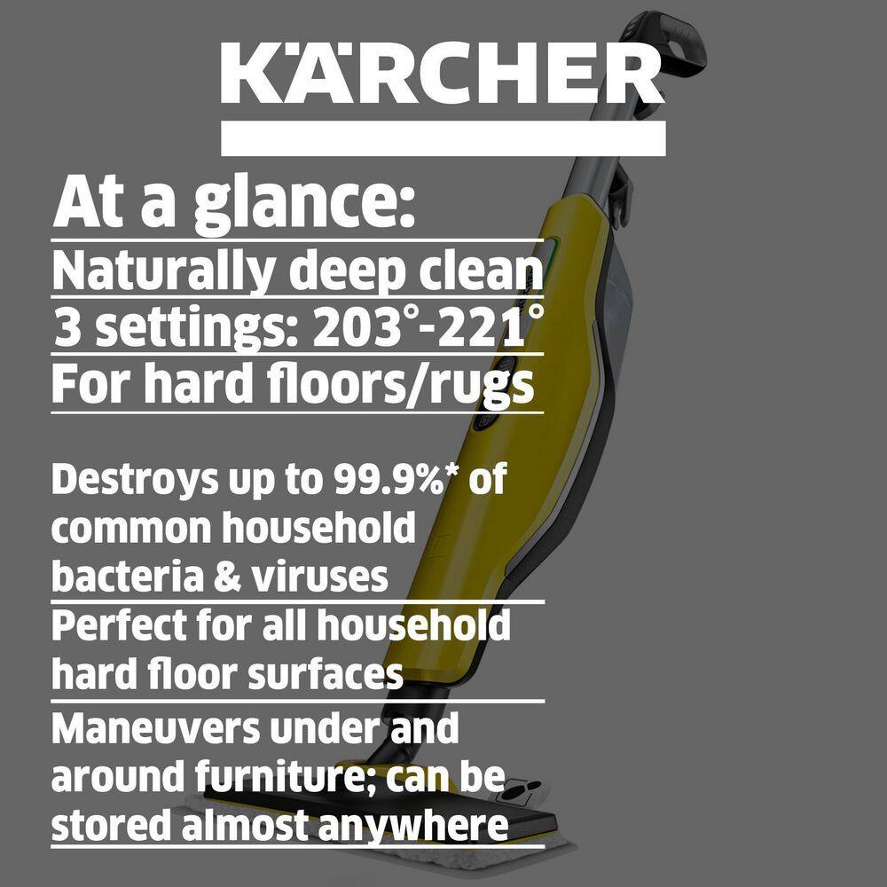 Karcher SC 3 Upright EasyFix Steam Cleaner Steam Mop for Hard Floors and Carpet with Rapid 30 Second Heat-Up