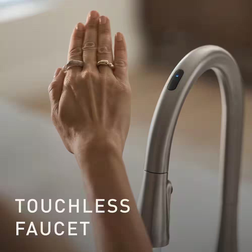 MOEN Align Single-Handle Smart Touchless Pull Down Sprayer Kitchen Faucet with Voice Control and Power Clean in Brushed Gold