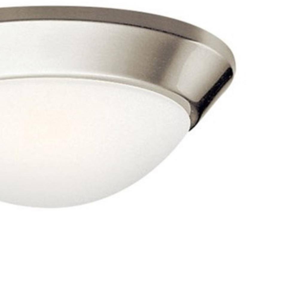 KICHLER Ceiling Space 10 in. 1-Light Brushed Nickel Hallway Round Flush Mount Ceiling Light with Satin Etched Cased Opal Glass
