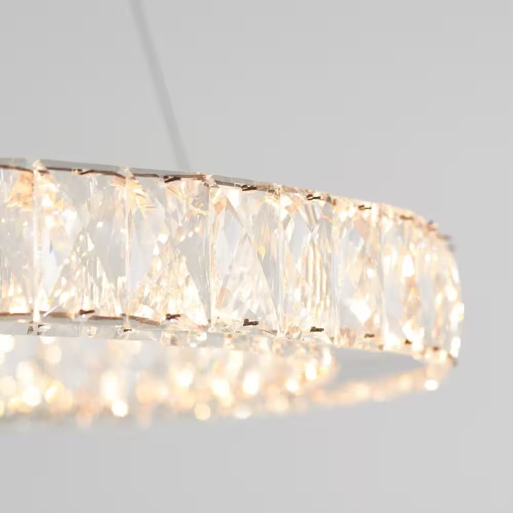 Artika Celebrity 20-Watt Integrated LED Chrome Modern Pendant Chandelier Light Fixture for Dining Room or Kitchen Island