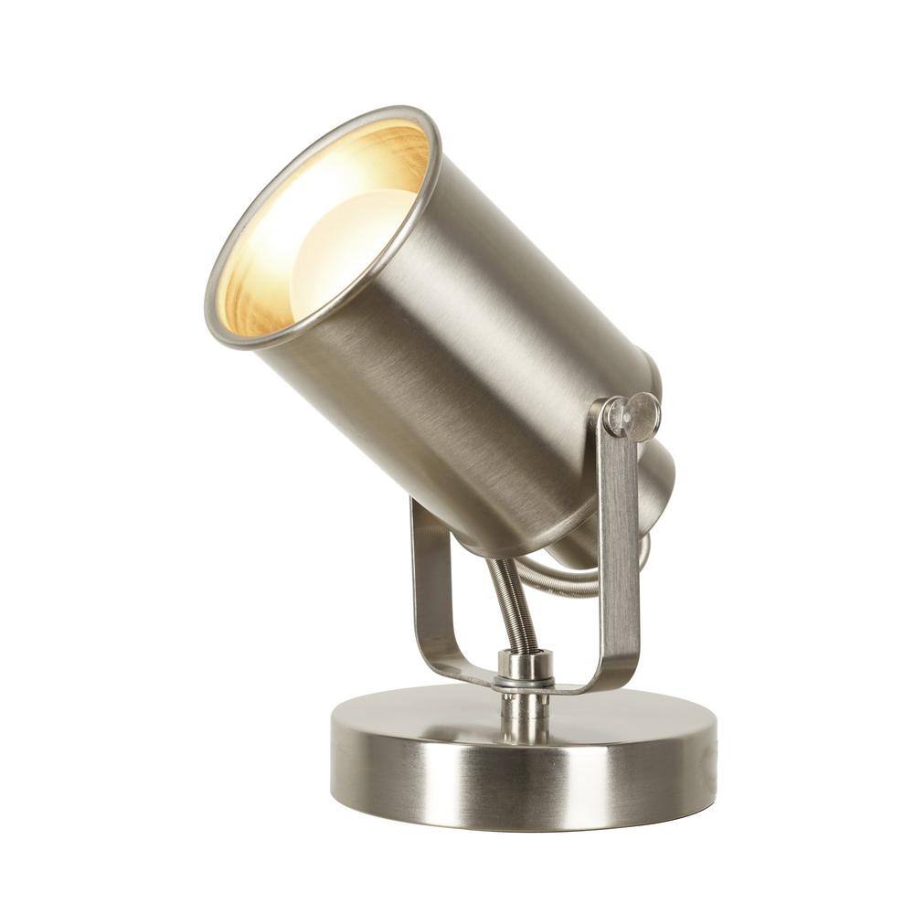 Catalina Lighting 6 in. Brushed Nickel Modern Desk Lamp and LED Bulb Included