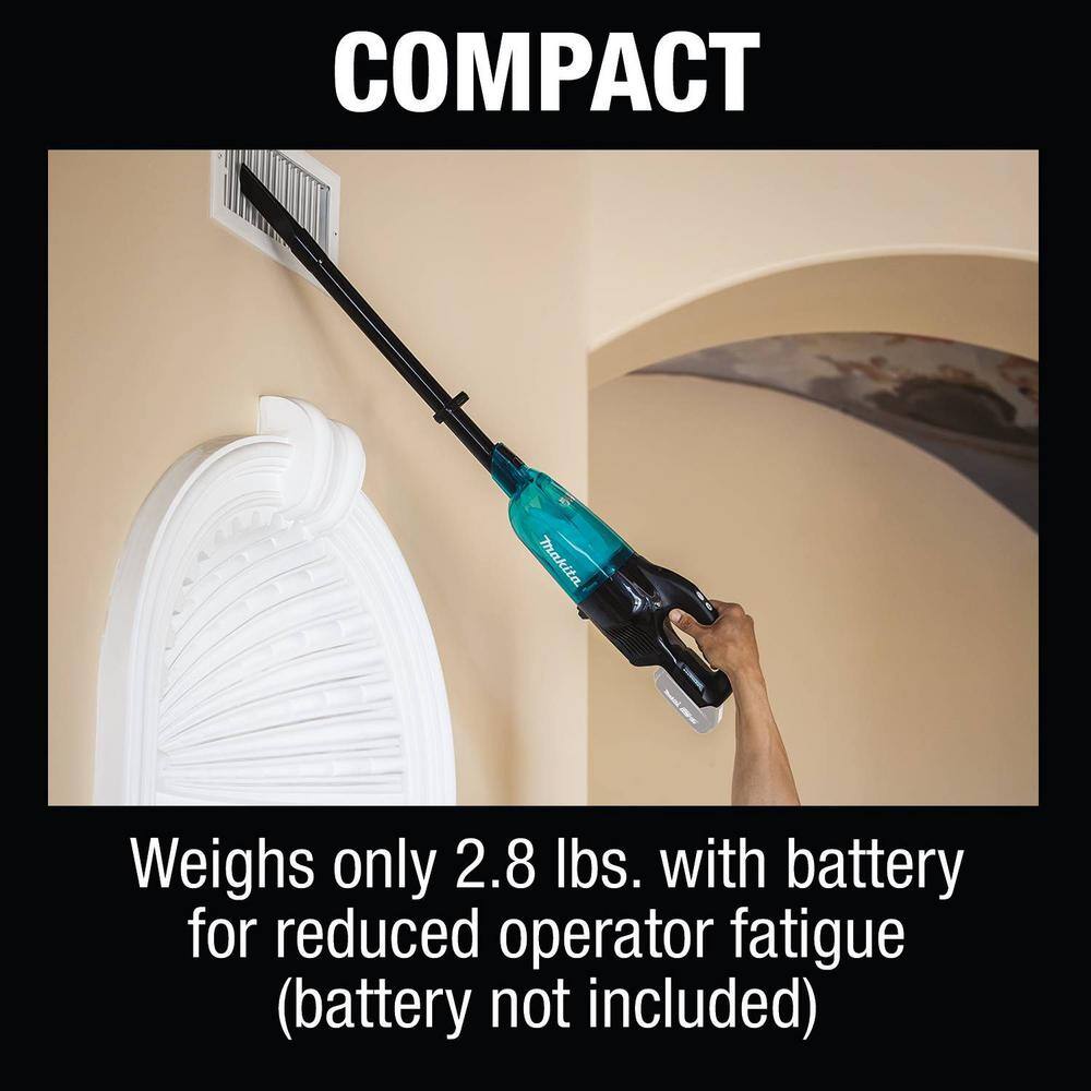 Makita 18V LXT Brushless 3-Speed Vacuum with Black Cyclonic Vacuum Attachment with Lock and Reusable Stick Vacuum Filter