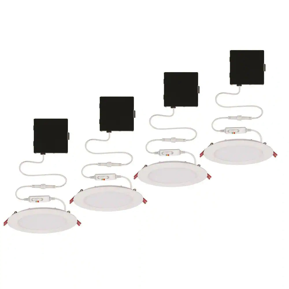 Commercial Electric Ultra Slim 6 in. Color Selectable New Construction and Remodel Canless Recessed Integrated LED Kit (4-Pack)