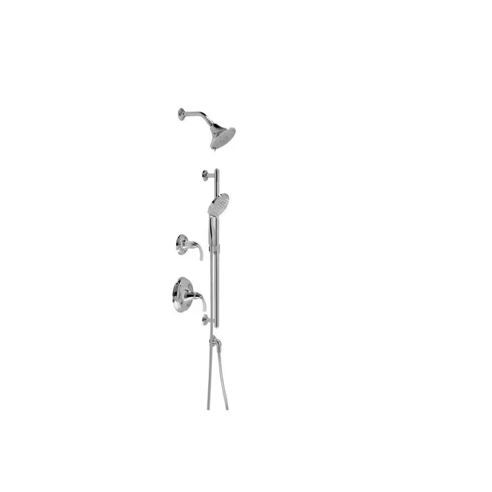 KOHLER Fort Rite-Temp 1-Handle Wall-Mount Tub and Shower Faucet Trim Kit in Vibrant Brushed Nickel (Valve not included)