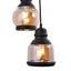 LAZZUR Vaige 13 in. 3-Light Matte Black Pendant with Amber Glass Shade