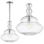 JONATHAN Y Bettina 13.37 in. 1-Light Chrome/Clear Glass/Metal LED Pendant