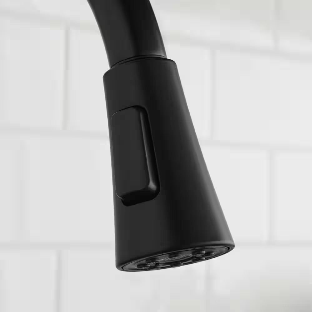 Glacier Bay Sadira Single-Handle Pull-Down Sprayer Kitchen Faucet in Matte Black