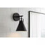 Home Decorators Collection Insdale 1-Light Matte Black Modern Industrial Bathroom Vanity Light with Black Metal Shade