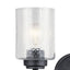 KICHLER Winslow 12.75 in. 2-Light Black Bathroom Vanity Light with Clear Seeded Glass