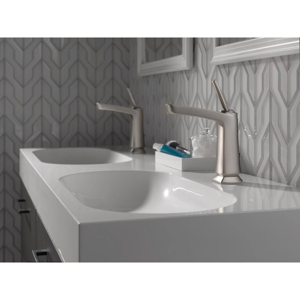 Delta Vesna Single Hole Single-Handle Bathroom Faucet in SpotShield Brushed Nickel