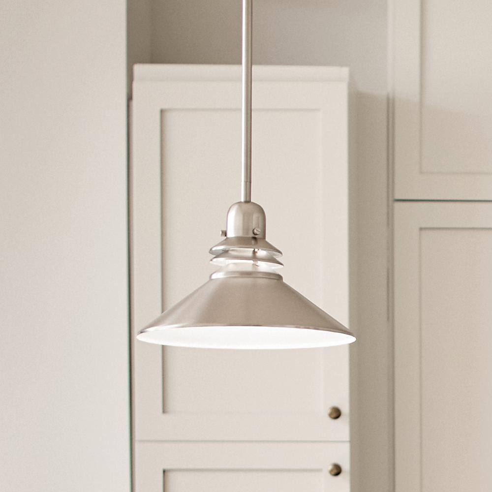 KICHLER Grenoble 1-Light Brushed Nickel Contemporary Kitchen Mini Pendant Hanging Light