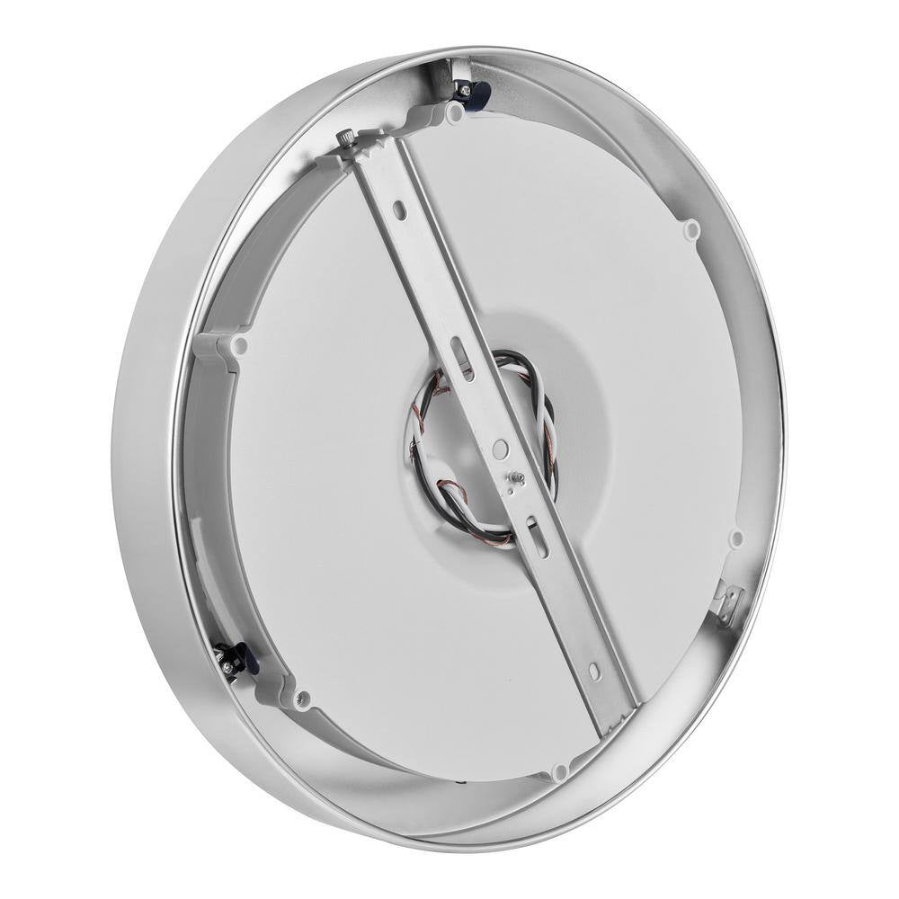 Home Decorators Collection Calloway 13 in. Polished Nickel Integrated LED 5CCT Flush Mount