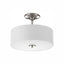 Progress Lighting Inspire Collection 13 in. Brushed Nickel LED Bedroom Semi-Flush Ceiling Mount with White Linen Shade