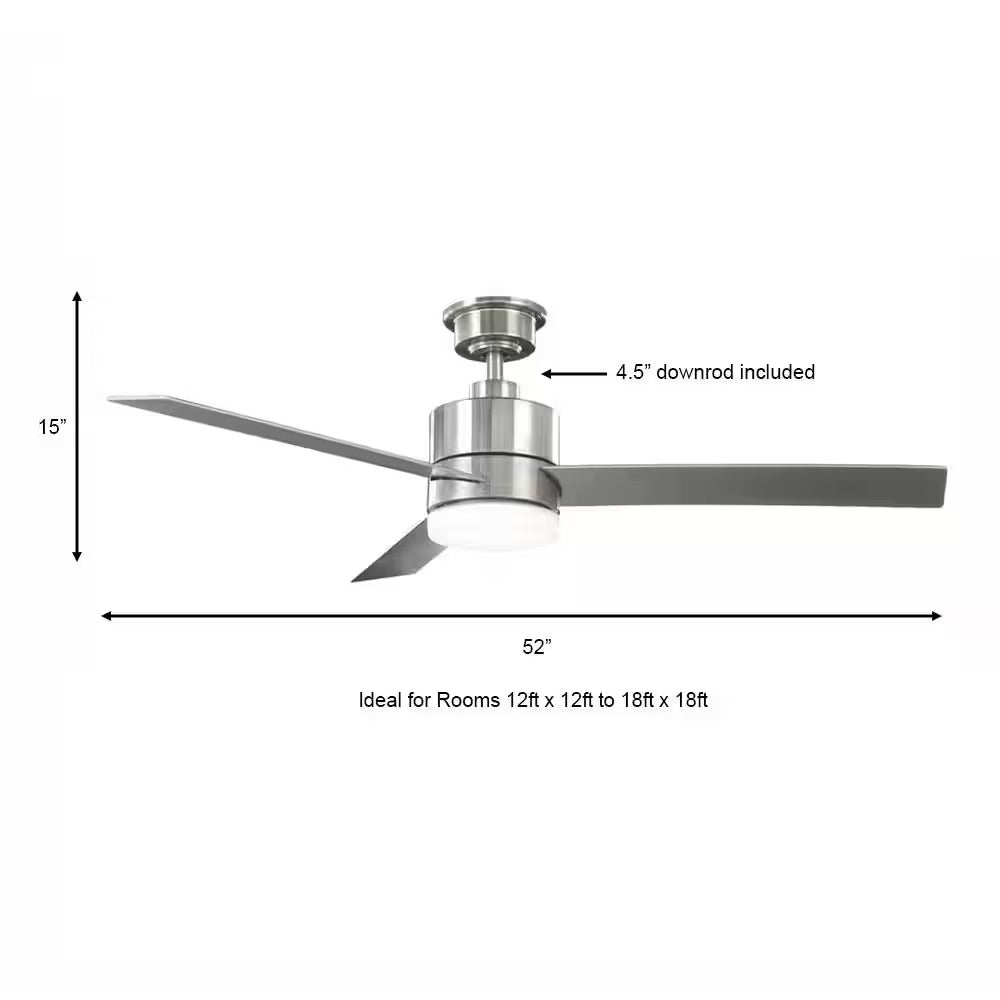 Hampton Bay Madison 52 in. Integrated CCT LED Indoor Gold Ceiling Fan with Light and Remote
