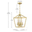 Hukoro Alfa 12 in. 4-Light Caged Pendant Light with Soft Gold Finish