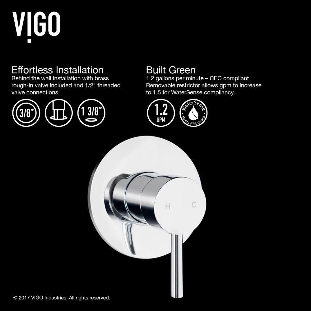 VIGO Olus Single Handle Wall Mount Bathroom Faucet in Chrome