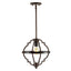 JONATHAN Y Ogee 12.5 in. Oil Rubbed Bronze Adjustable Iron Rustic Industrial Farmhouse LED Pendant