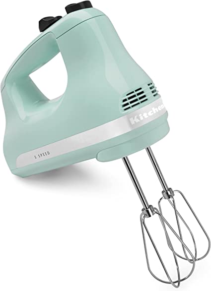 KitchenAid Ultra Power 5-Speed Ice Blue Hand Mixer with 2 Stainless Steel Beaters