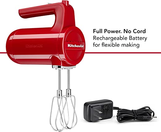 KitchenAid Cordless 7-Speed Empire Red Hand Mixer