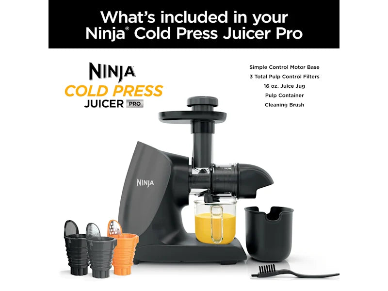 NINJA 150-Watt Graphite Finish Cold Press Compact Juicer Pro with Total Pulp Control
