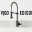 VIGO Edison Single-Handle Pull-Down Sprayer Kitchen Faucet in Stainless Steel/Matte Black