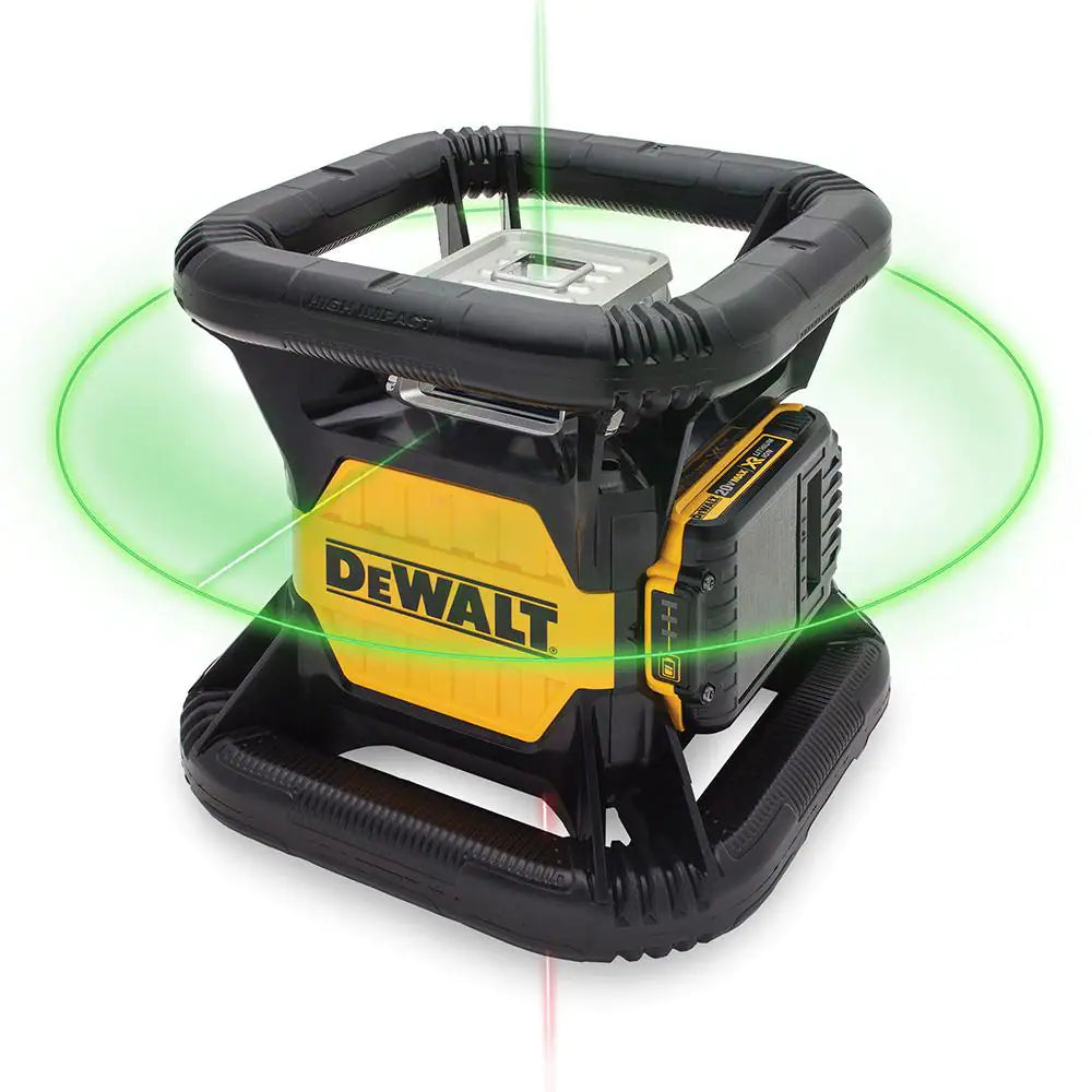 DEWALT 20V MAX Lithium-Ion 250 ft. Green Self-Leveling Rotary Laser Level with 2.0Ah Battery, Charger, and TSTAK Case