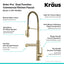 KRAUS Artec Pro Single-Handle Pull-Down Sprayer Kitchen Faucet and Pot Filler in Brushed Gold