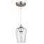 Merra 1-Light Brushed Nickel Pendant Ceiling Light with Glass Shade