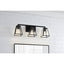 Home Decorators Collection Mackenzie Place 24 in. 3-Light Matte Black Bathroom Vanity Light with Clear Glass Shades