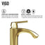 VIGO Linus Single Handle Single-Hole Bathroom Vessel Faucet in Matte Brushed Gold
