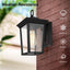 LALUZ Modern Textured Black Outdoor Wall Lantern Sconce 1-Light Exterior Wall Light with Clear Glass Shade for Garden Gazebo