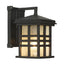 Bel Air Lighting Huntington 1-Light Black Outdoor Wall Light Sconce Lantern with Seeded Glass