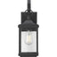Progress Lighting Park Court 15 in. 1-Light Textured Black Traditional Outdoor Wall Lantern with Clear Seeded Glass