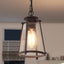 LNC Asaf 1-Light Oil-Rubbed Bronze Mini Lantern Pendant Light with Seeded Glass Shade